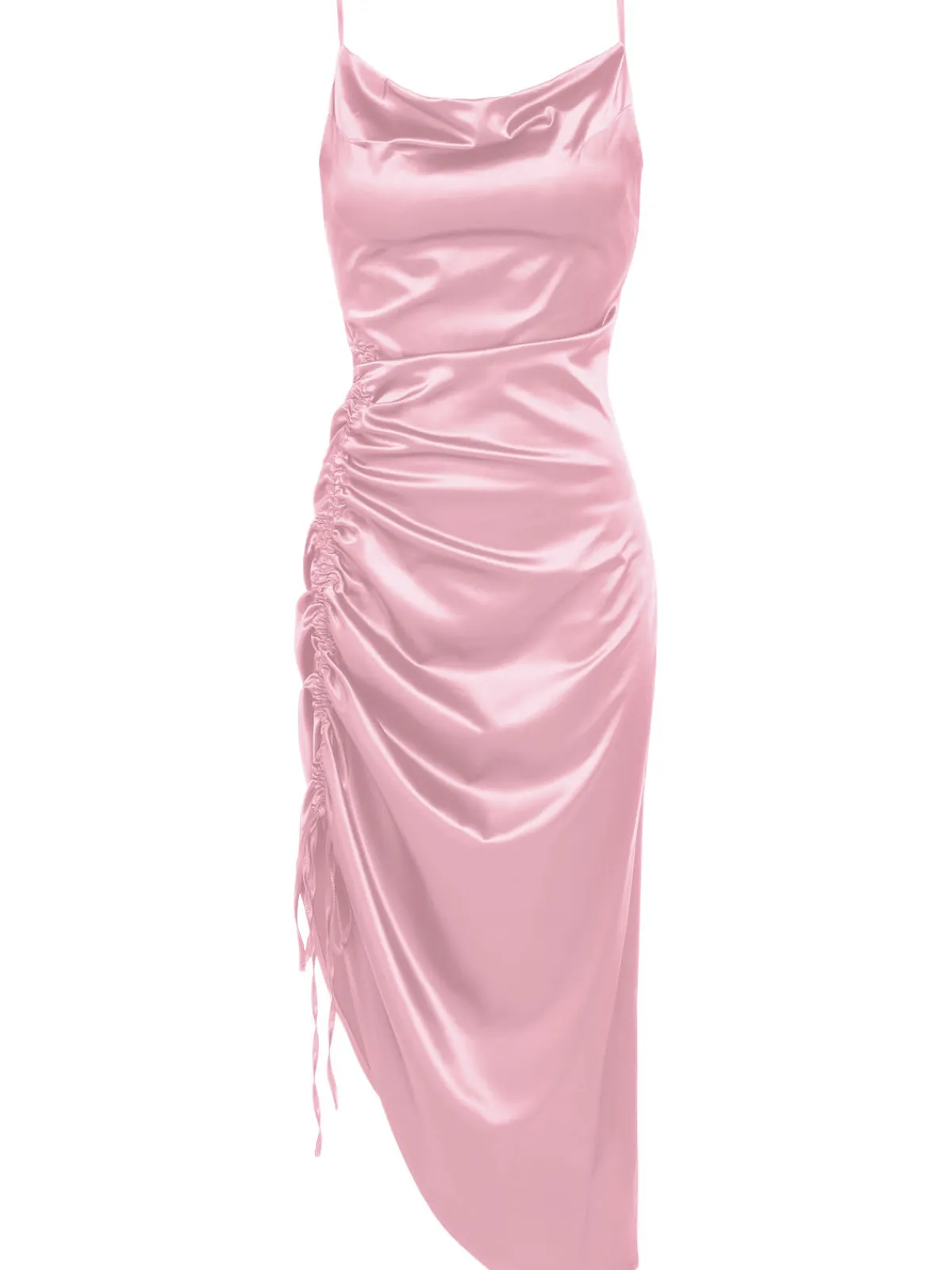 Outlet Retro Stage 1960s Drawstring Spaghetti Strap Pencil Dress