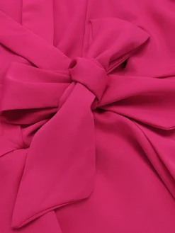 Clearance Retro Stage 1930s Elegant Short-Sleeved Tie Waist Blouse