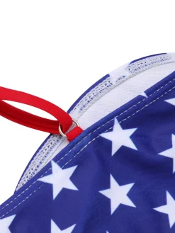 Outlet Retro Stage 1940s Flag Independence Day Patchwork Swimsuit Red