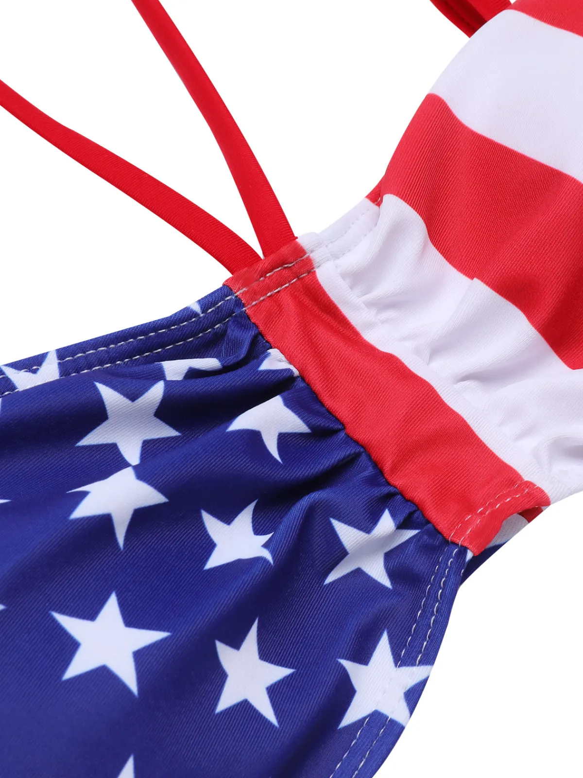 Outlet Retro Stage 1940s Flag Independence Day Patchwork Swimsuit Red