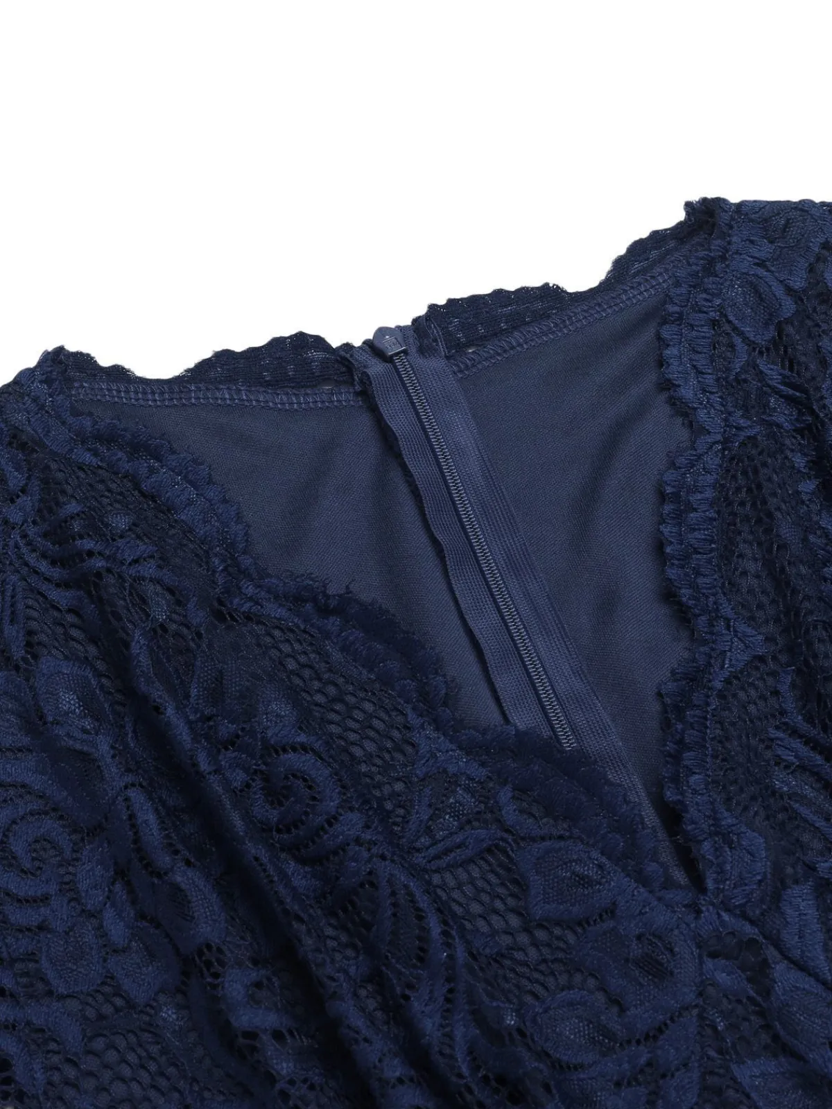 New Retro Stage 1950s Floral Lace Solid Swing Dress