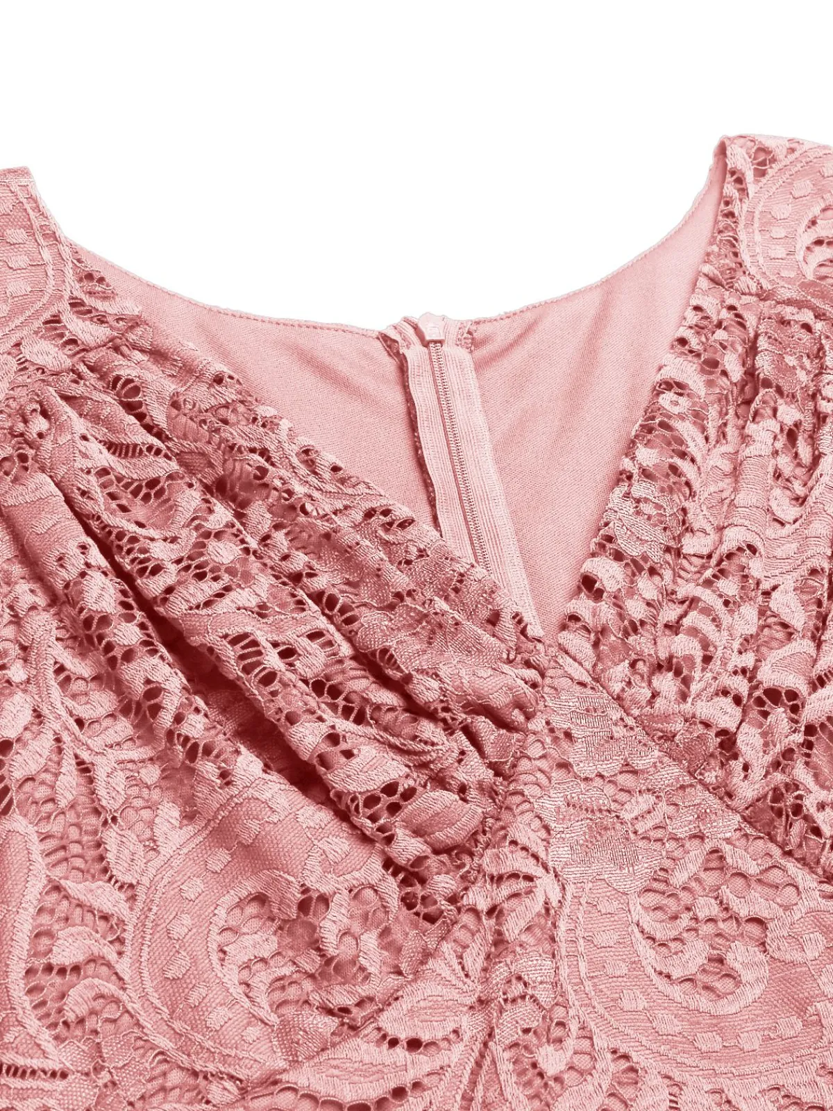 Best Retro Stage 1950s Floral Lace Solid Swing Dress