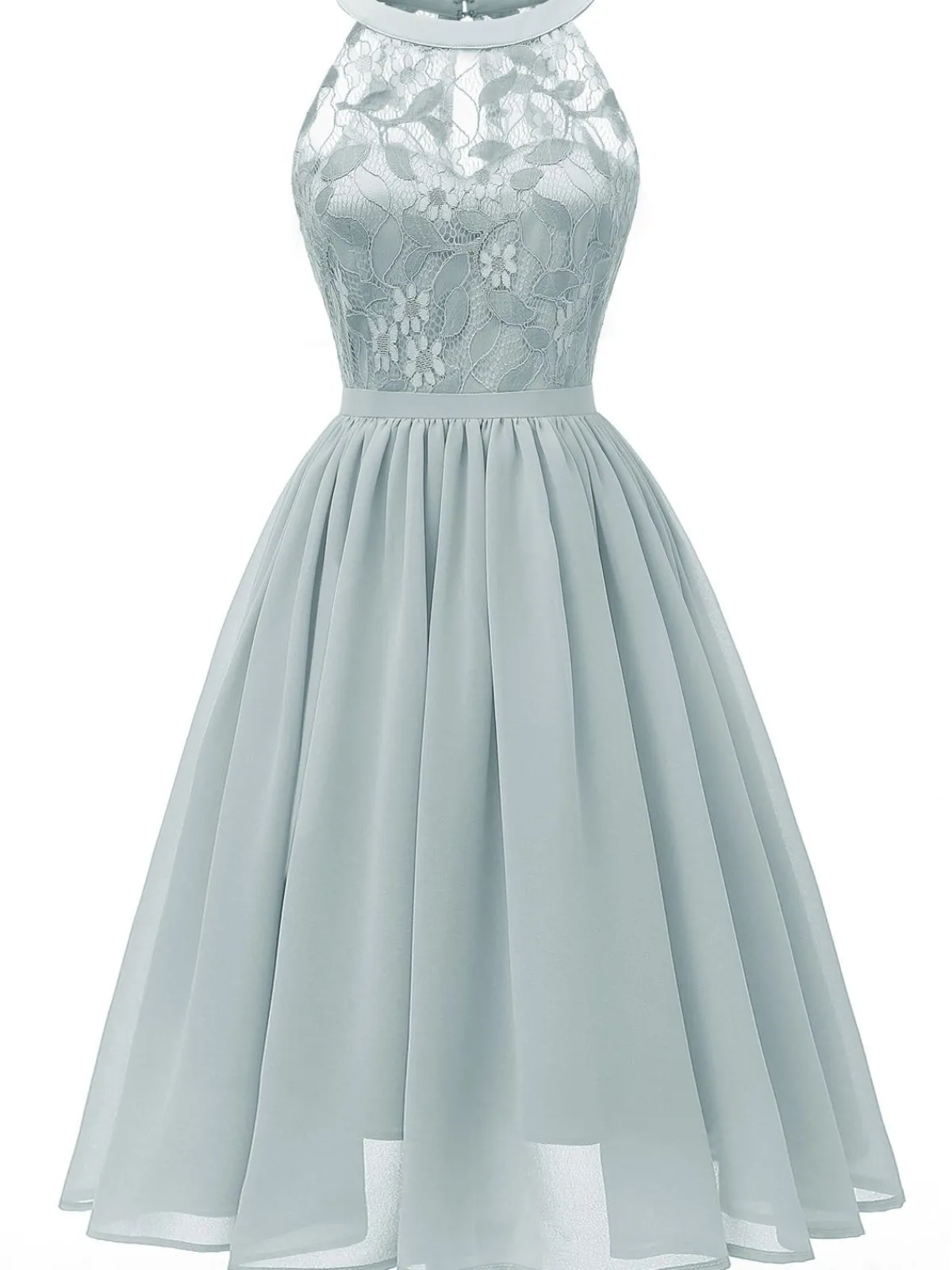 Outlet Retro Stage 1950s Floral Lace Swing Dress Blue