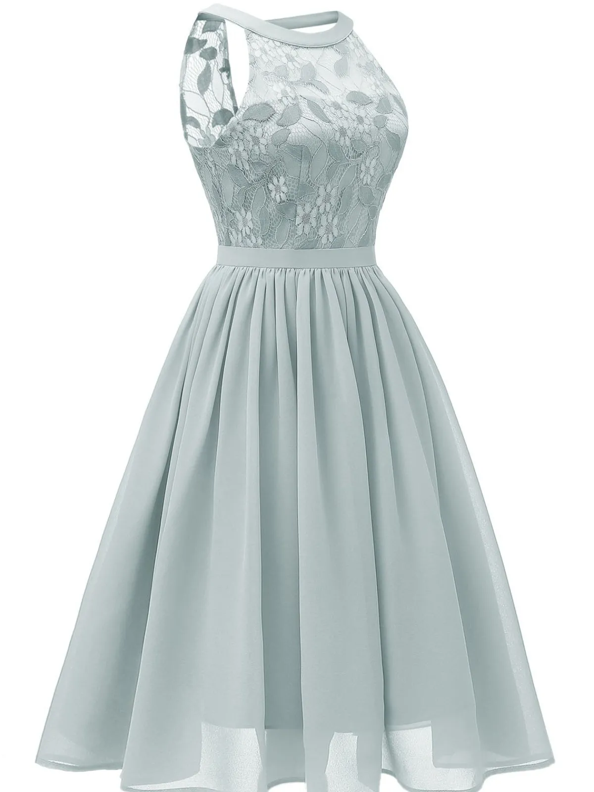 Outlet Retro Stage 1950s Floral Lace Swing Dress Blue