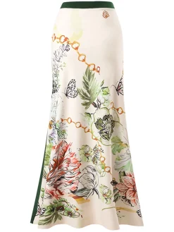 New Retro Stage 1940s Floral One Shoulder Swimsuit & Cover Up Green