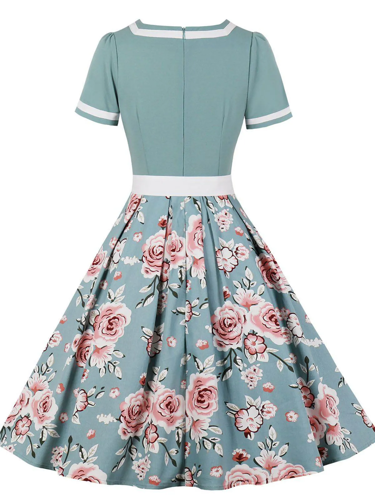 New Retro Stage 1950s Floral Patchwork Swing Dress