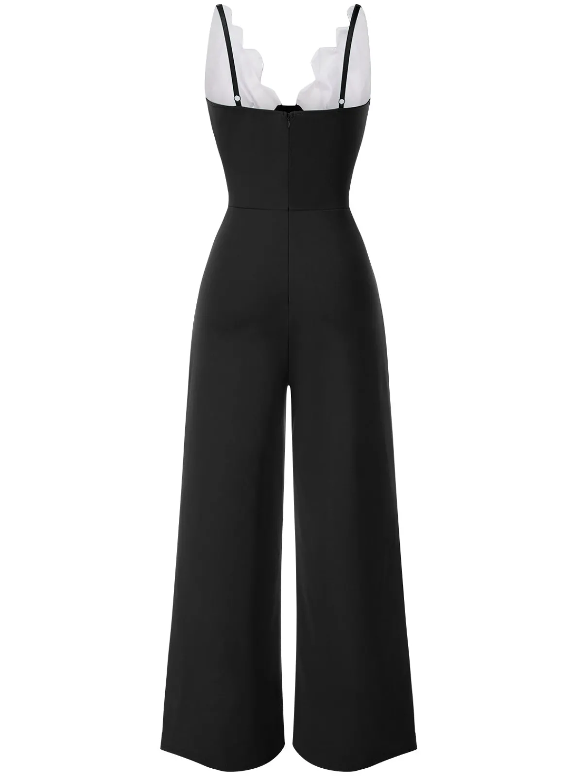 Hot Retro Stage 1930s Floral Patchwork V-Neck Straps Jumpsuit