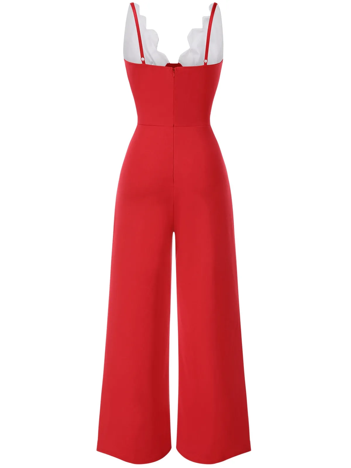 Hot Retro Stage 1930s Floral Patchwork V-Neck Straps Jumpsuit