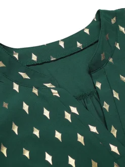 Hot Retro Stage 1940s Foil Stamping Stars V-Neck Blouse