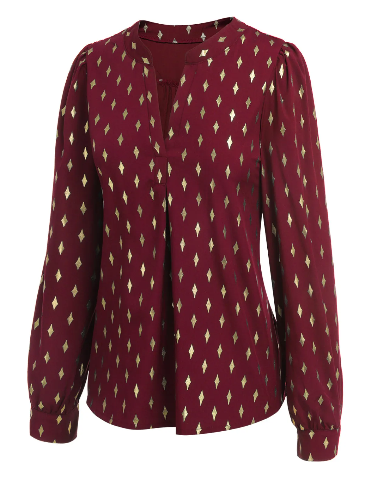 Hot Retro Stage 1940s Foil Stamping Stars V-Neck Blouse