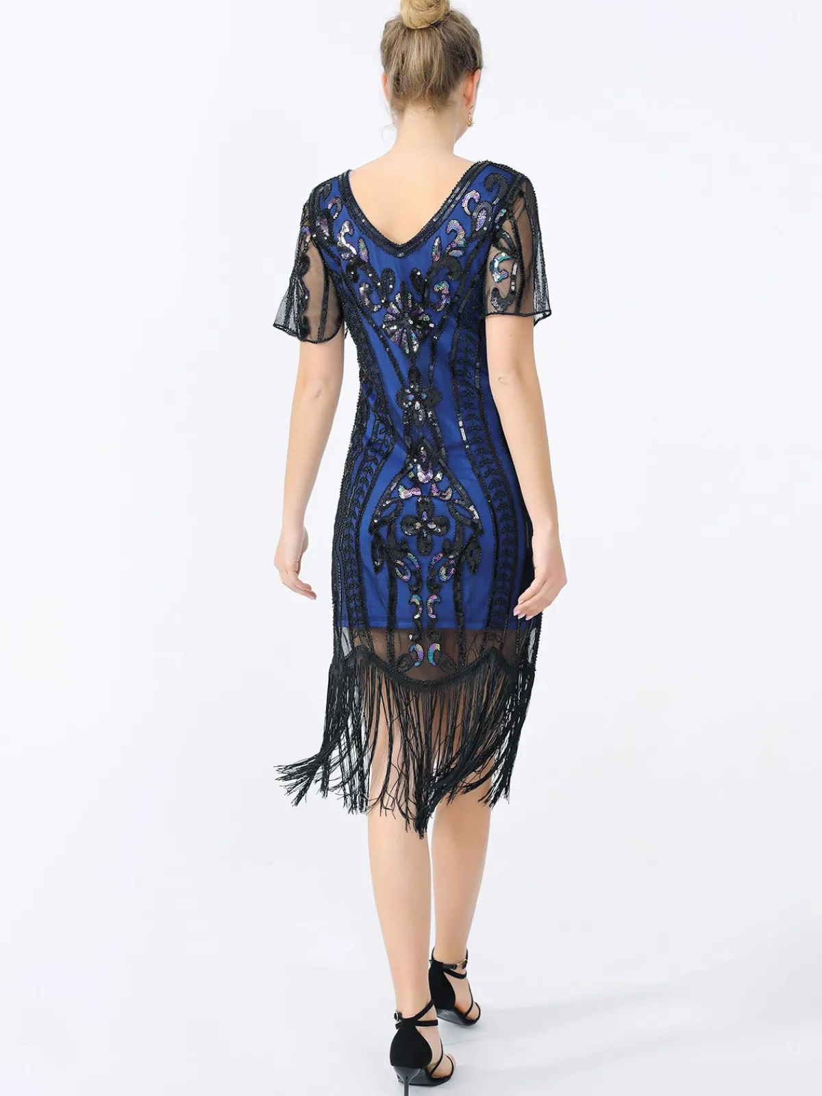 Sale Retro Stage 1920s Fringe Sequin Flapper Dress