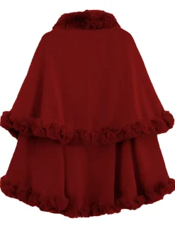 Sale Retro Stage 1950s Fur Collar Double Layer Cape Shawl