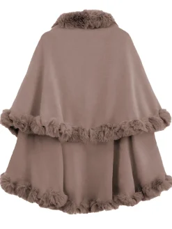 Sale Retro Stage 1950s Fur Collar Double Layer Cape Shawl