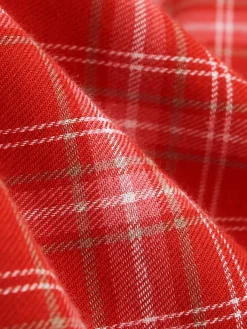 Discount Retro Stage 1950s Gingham Plaid Square Neck Flared Dress