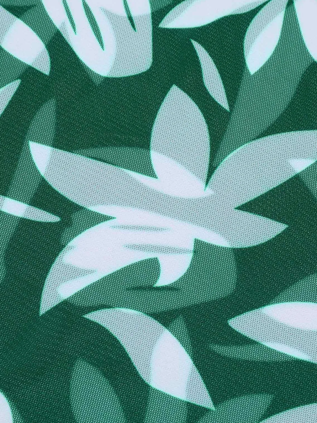 Sale Retro Stage 1960s Leaf Sleeveless Camisole Strap Swimsuit Green