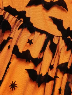 Clearance Retro Stage 1950s Halloween Lace Off-shoulder Swing Dress Orange