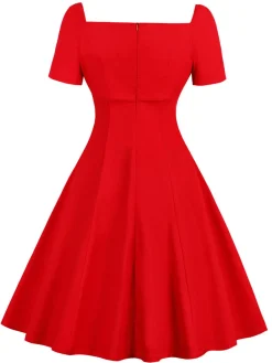 Clearance Retro Stage 1980s Halloween Lace Patchwork Swing Dress