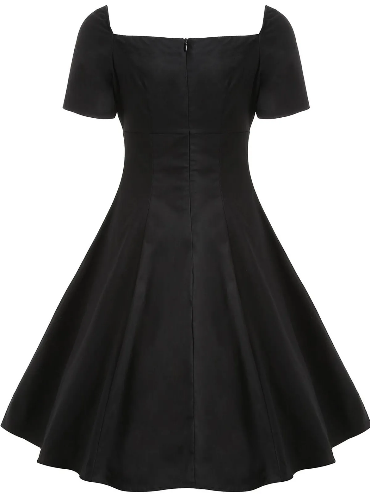 Discount Retro Stage 1980s Halloween Lace Patchwork Swing Dress