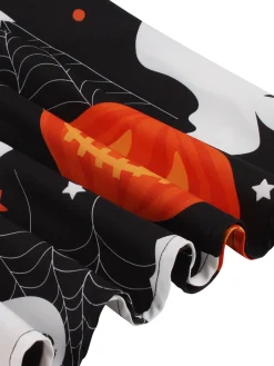 Online Retro Stage 1950s Halloween Patchwork Sleeveless Dress