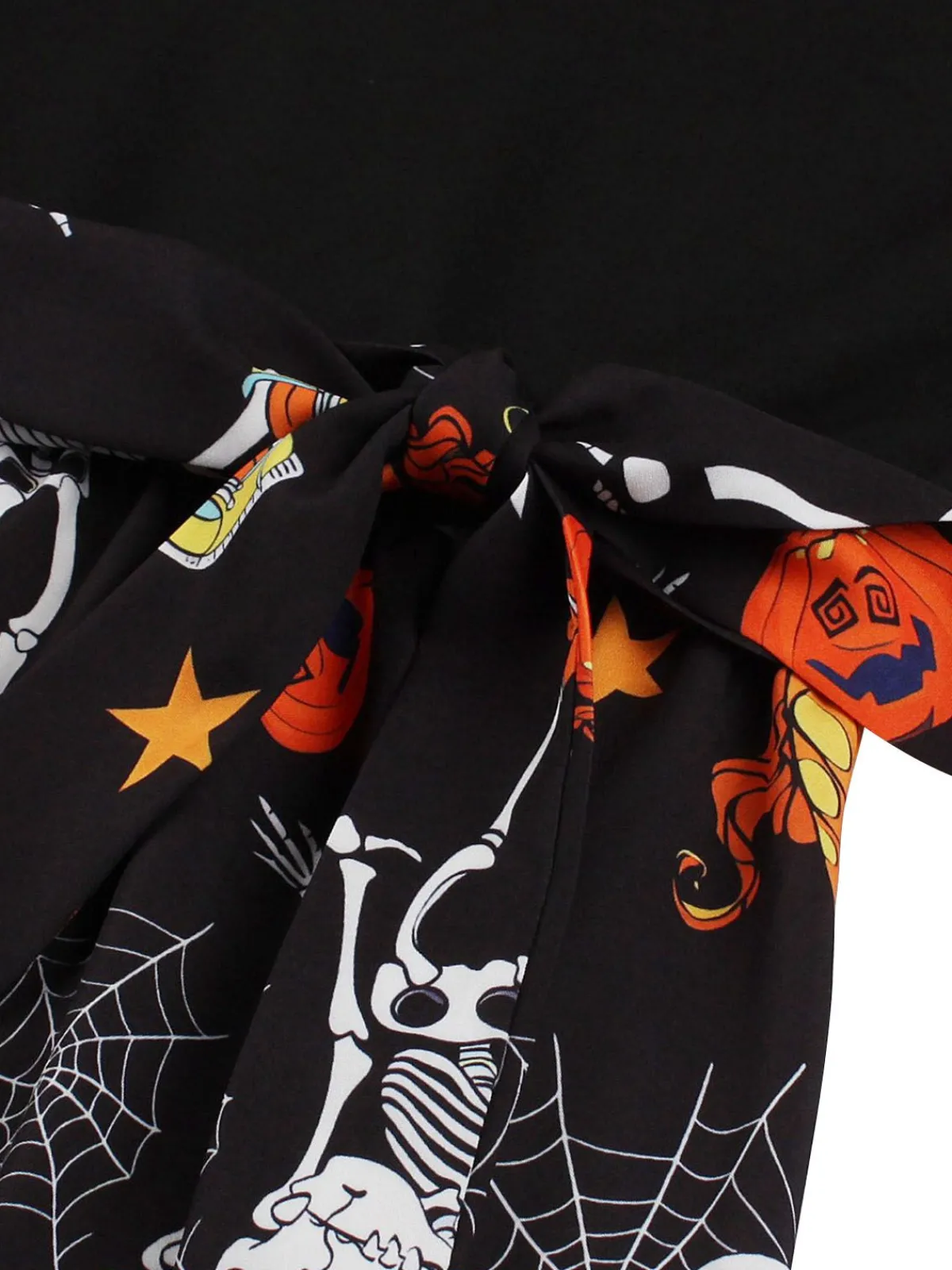Online Retro Stage 1950s Halloween Patchwork Sleeveless Dress