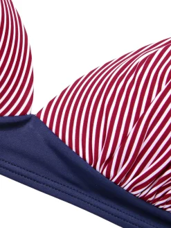 Fashion Retro Stage 1950s Halter Contrast Polka Dots Swimsuit