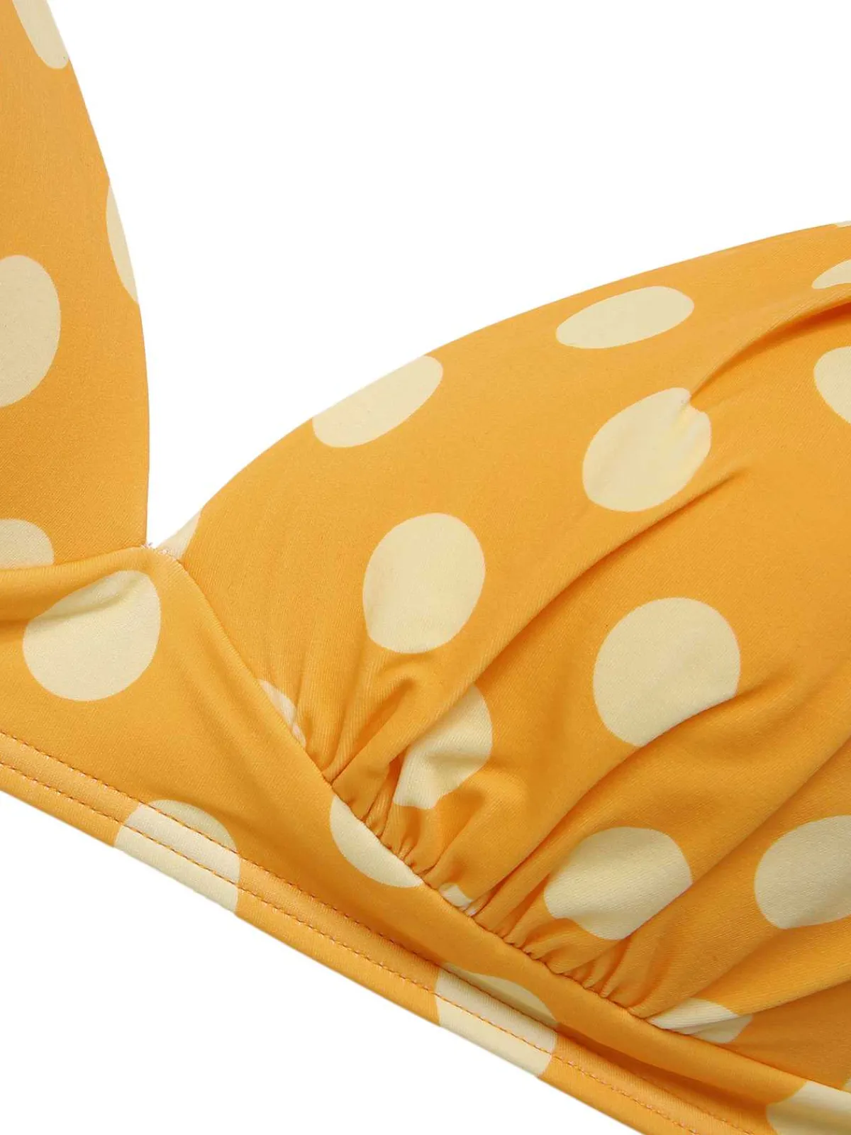 Fashion Retro Stage 1950s Halter Contrast Polka Dots Swimsuit