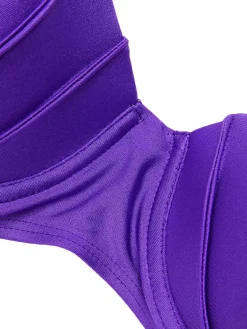 Outlet Retro Stage 1950s Halter Mermaid Scales Swimsuit Purple & Green