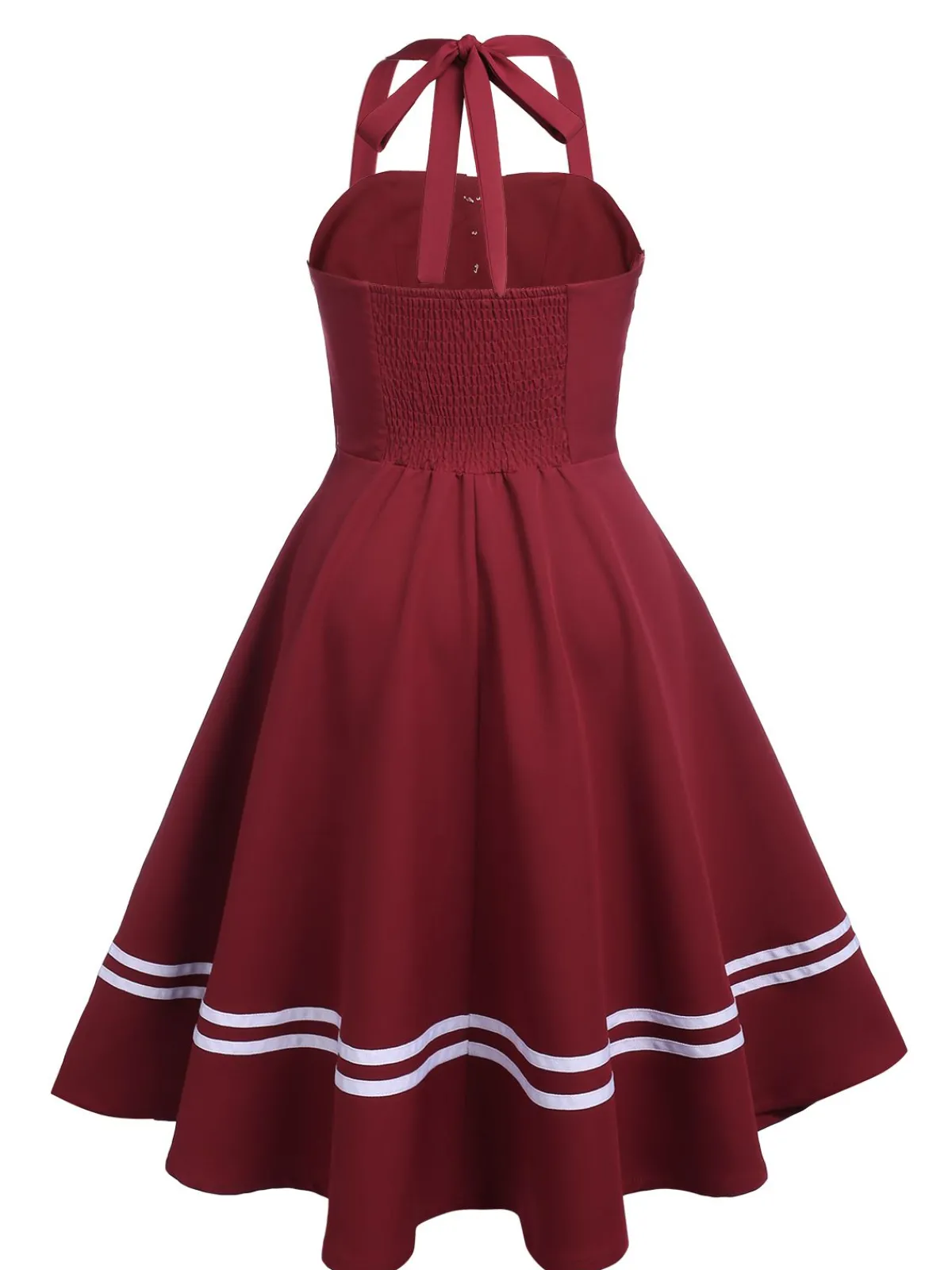 Hot Retro Stage 1950s Halter Navy Swing Dress