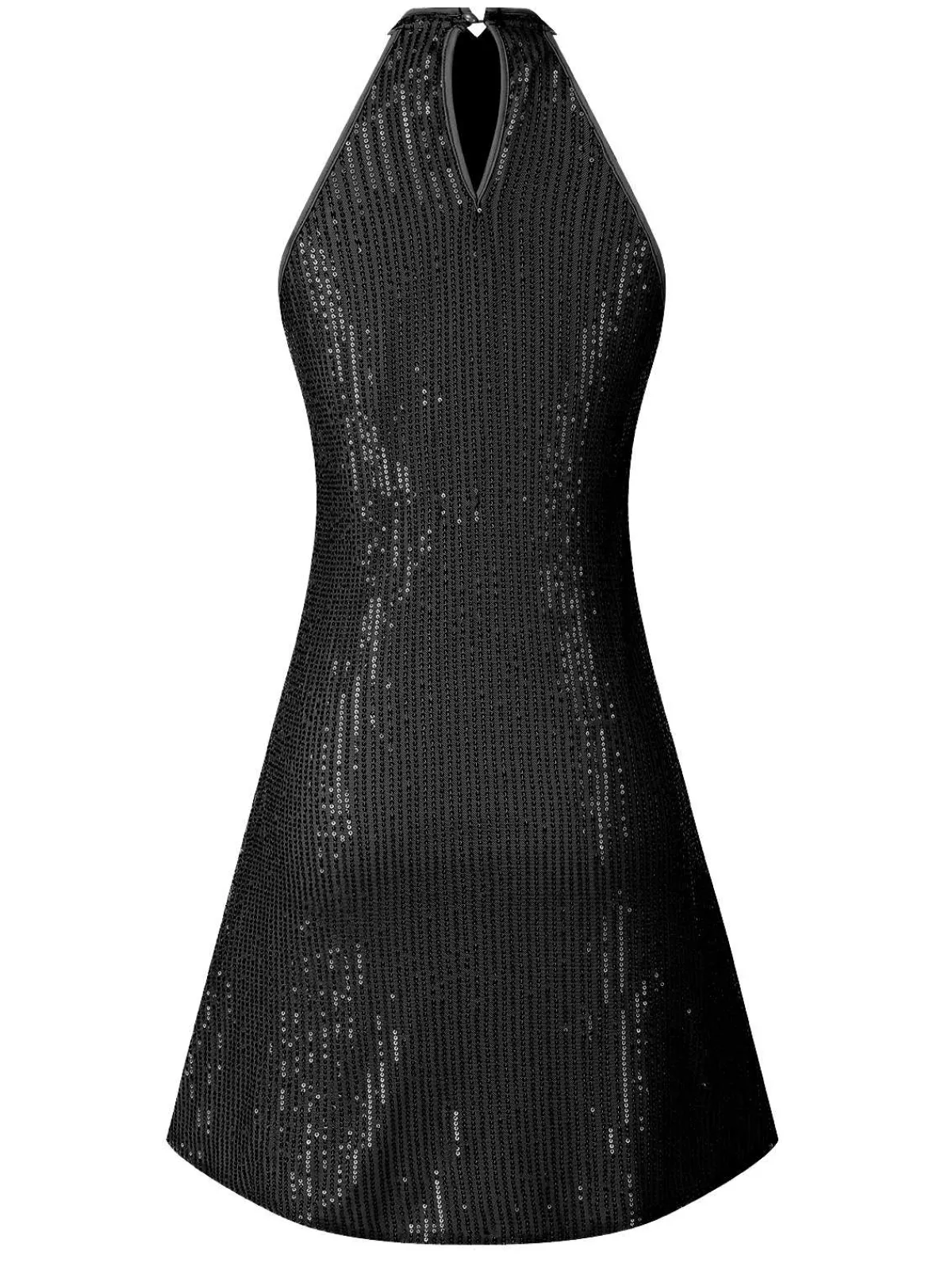 Hot Retro Stage 1980s Halter Off-Shoulder Sequined Dress