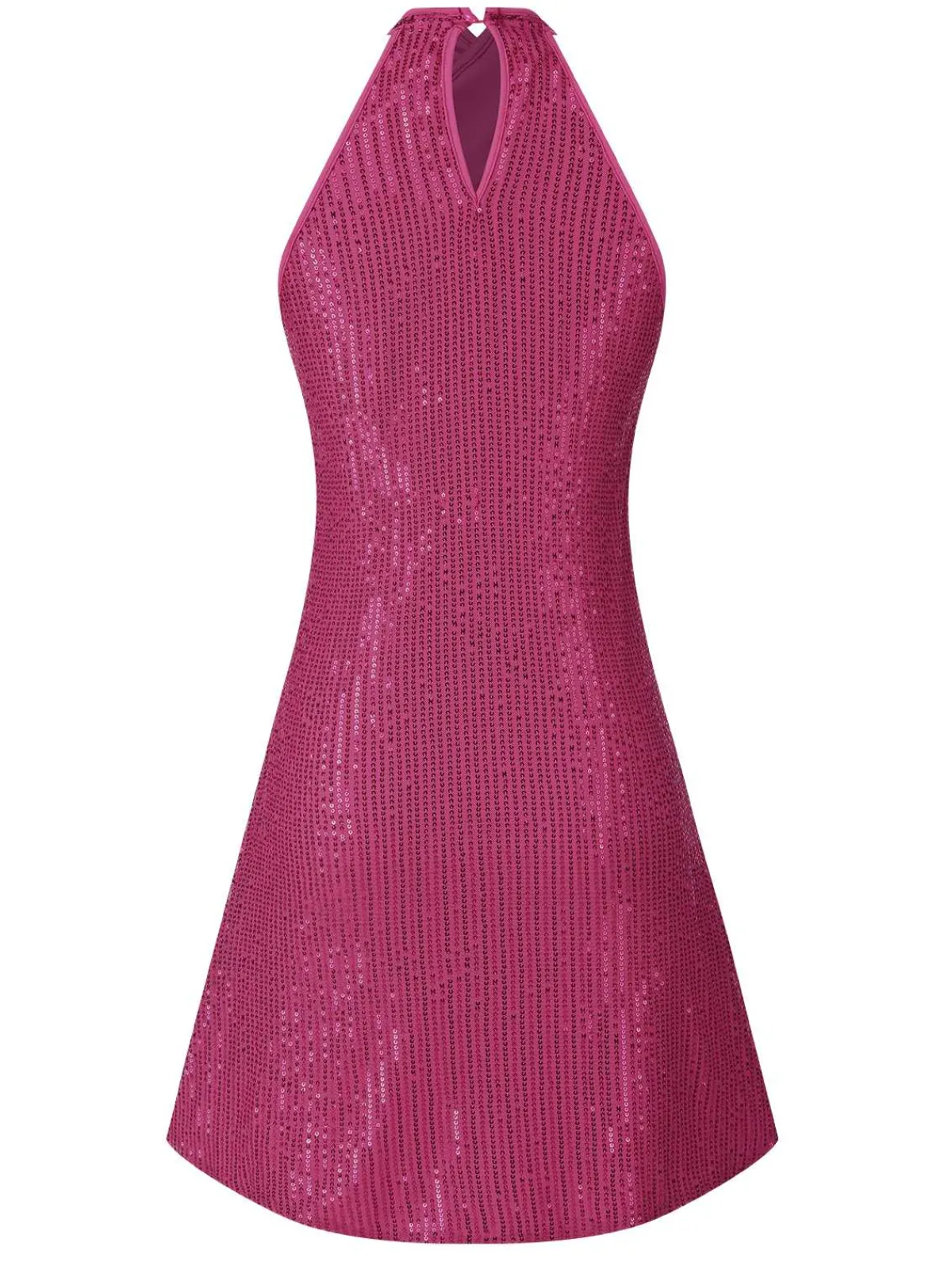 Hot Retro Stage 1980s Halter Off-Shoulder Sequined Dress
