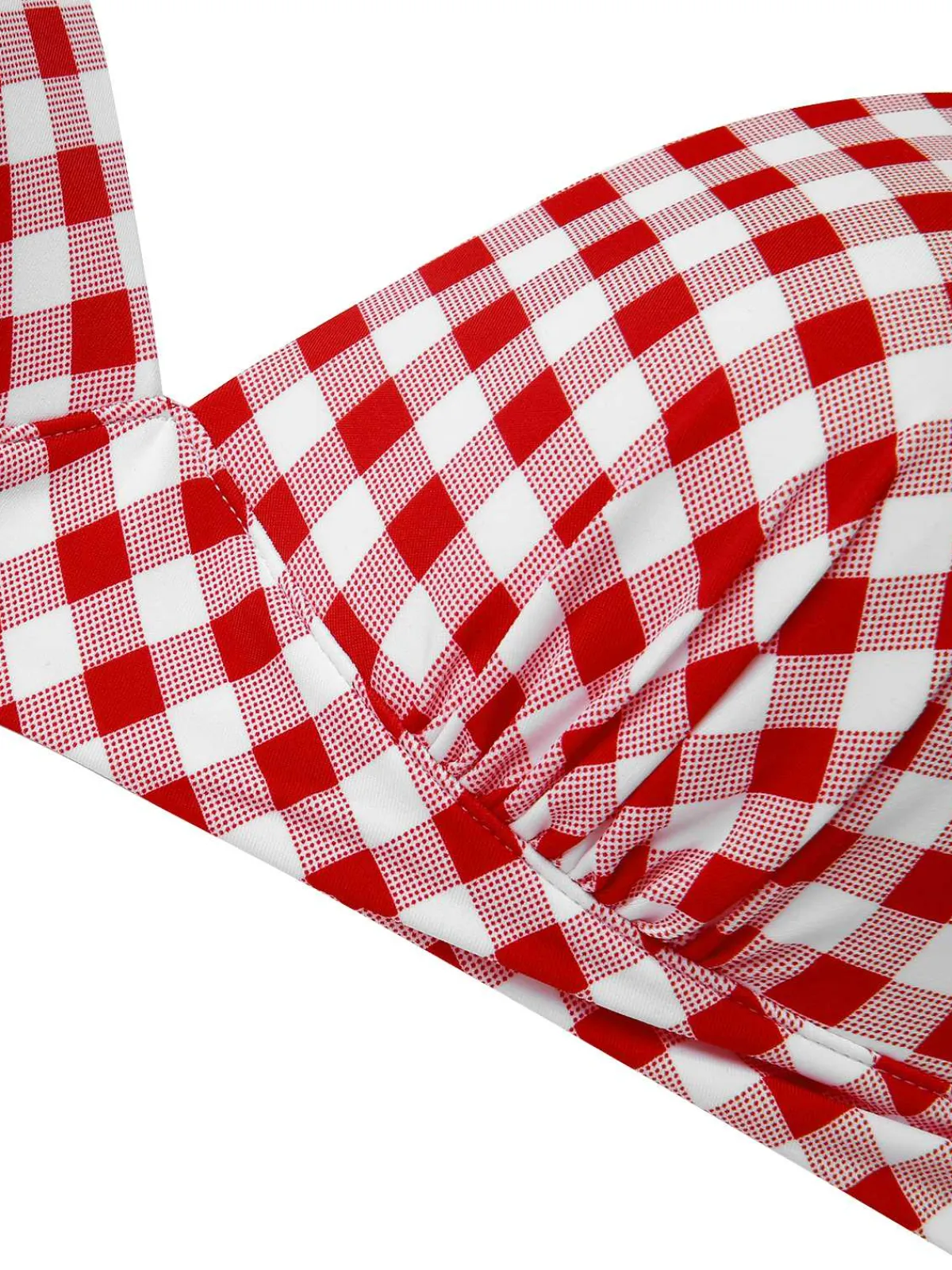 Sale Retro Stage 1950s Halter Plaids Lace-Up Swimsuit