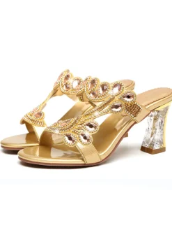 Hot Retro Stage 1920s Hand-Embellished Leather High Heels Shoes