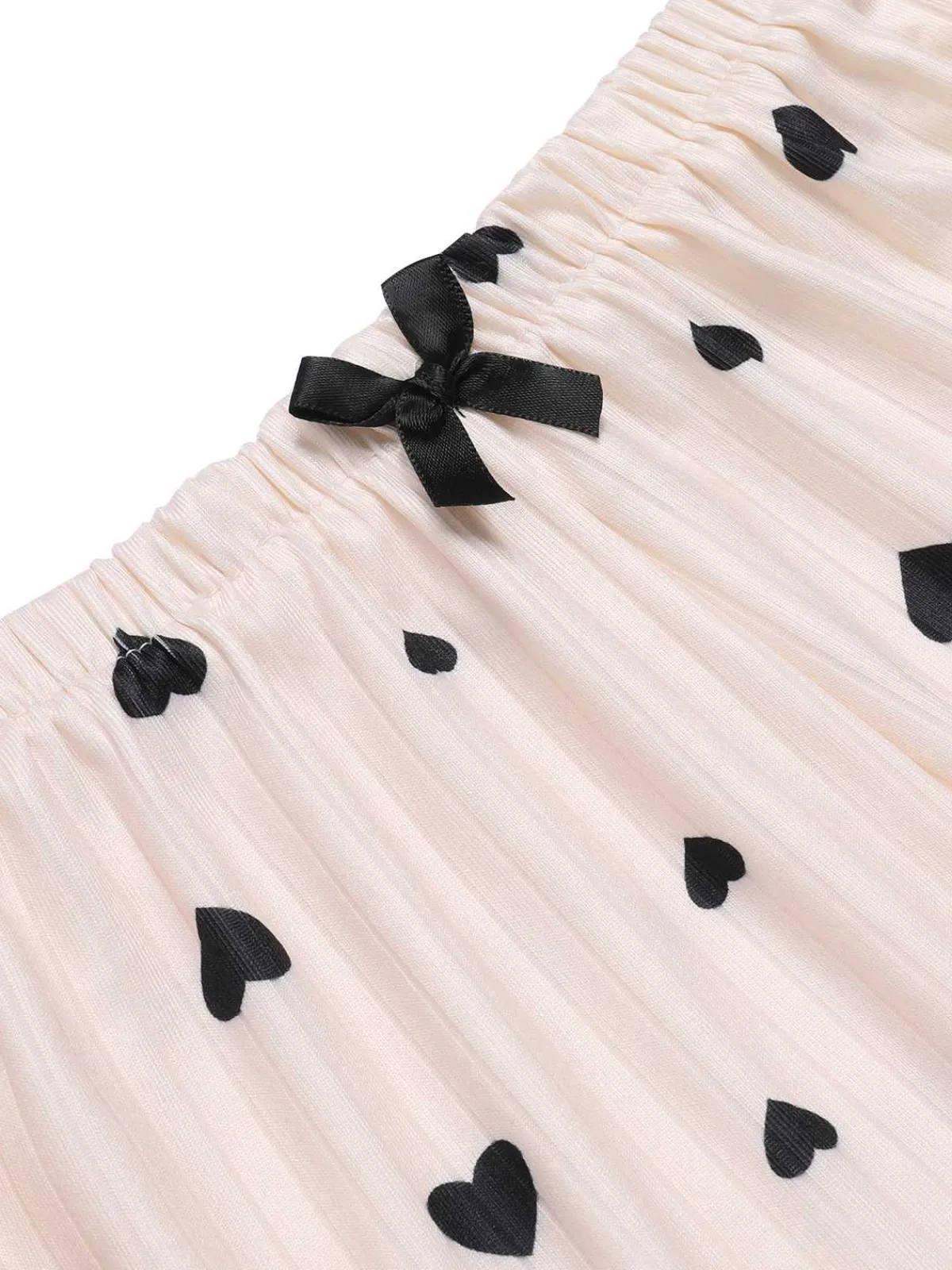 Fashion Retro Stage 1970s Heart Bow Spaghetti Strap Pajamas