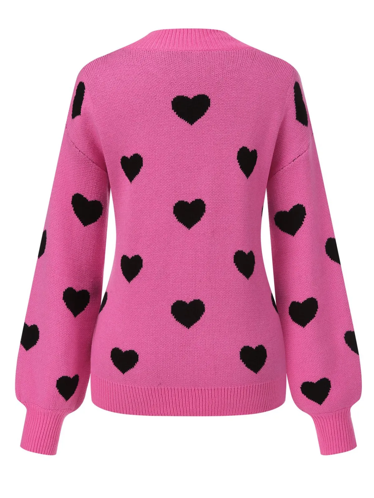 Outlet Retro Stage 1950s Heart Dots Knitted Solid Sweater