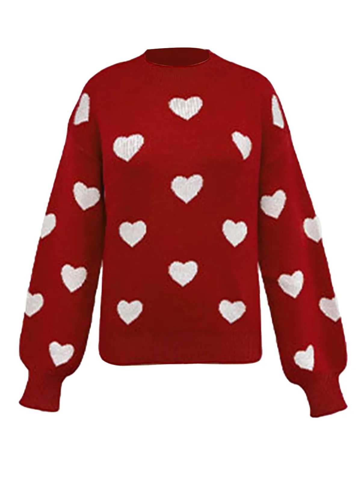 Outlet Retro Stage 1950s Heart Dots Knitted Solid Sweater