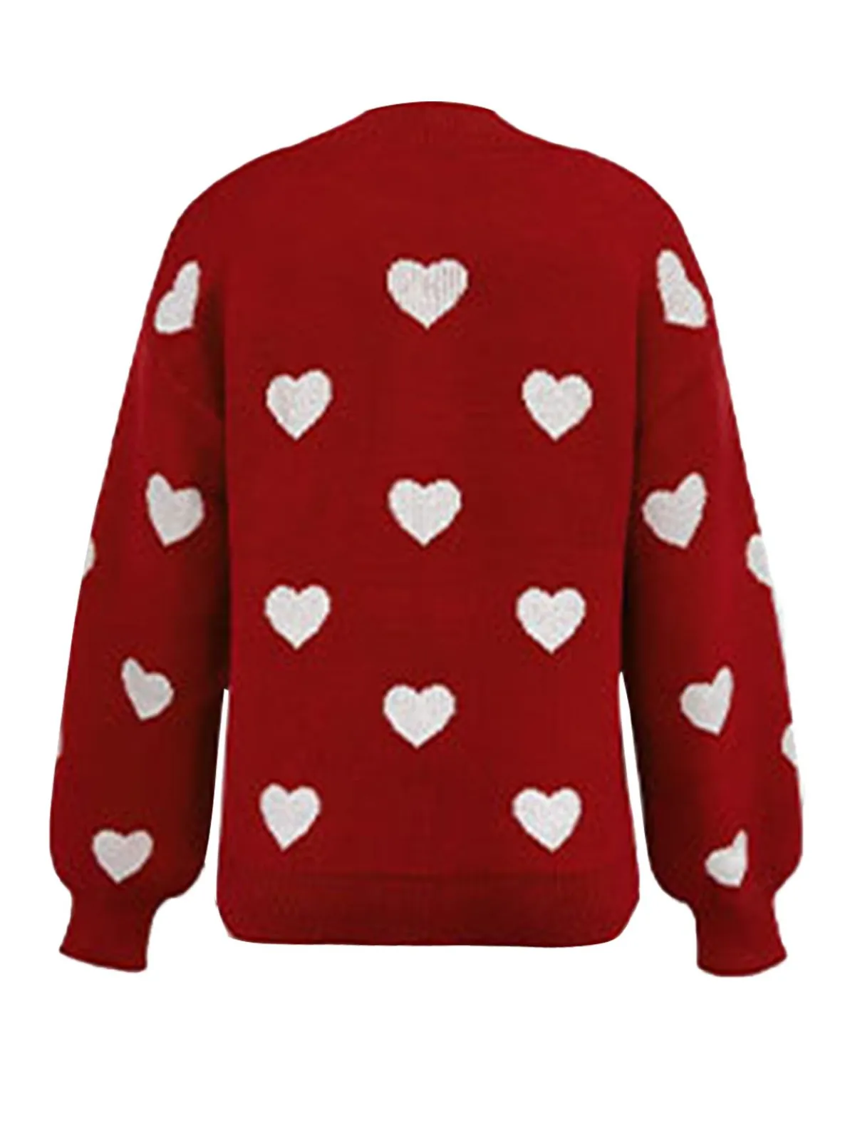 Outlet Retro Stage 1950s Heart Dots Knitted Solid Sweater