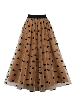 Clearance Retro Stage 1950s Heart High Waist Swing Skirt