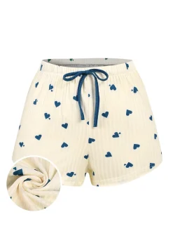 Clearance Retro Stage 1960s Heart Knit Spaghetti Strap Pajama