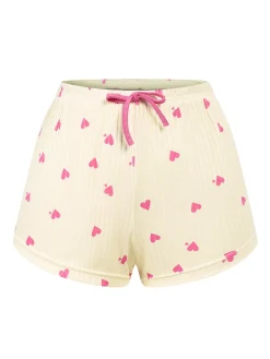 Clearance Retro Stage 1960s Heart Knit Spaghetti Strap Pajama