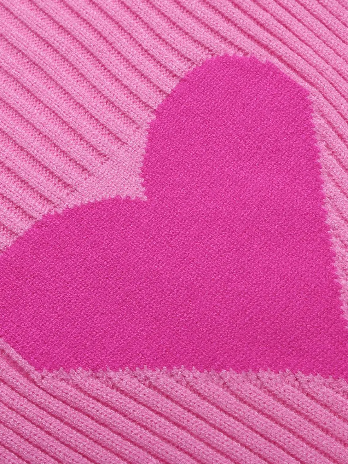Outlet Retro Stage 1950s Heart Knitted Patchwork Sweater Pink