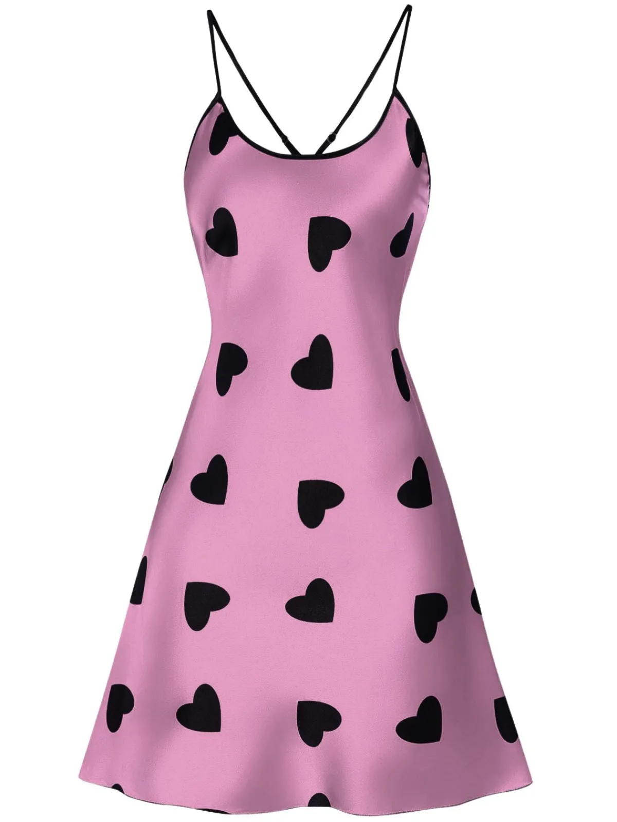 Hot Retro Stage 1960s Heart Spaghetti Straps Nightgown