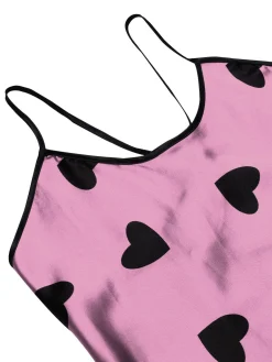 Hot Retro Stage 1960s Heart Spaghetti Straps Nightgown
