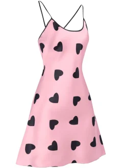 Hot Retro Stage 1960s Heart Spaghetti Straps Nightgown