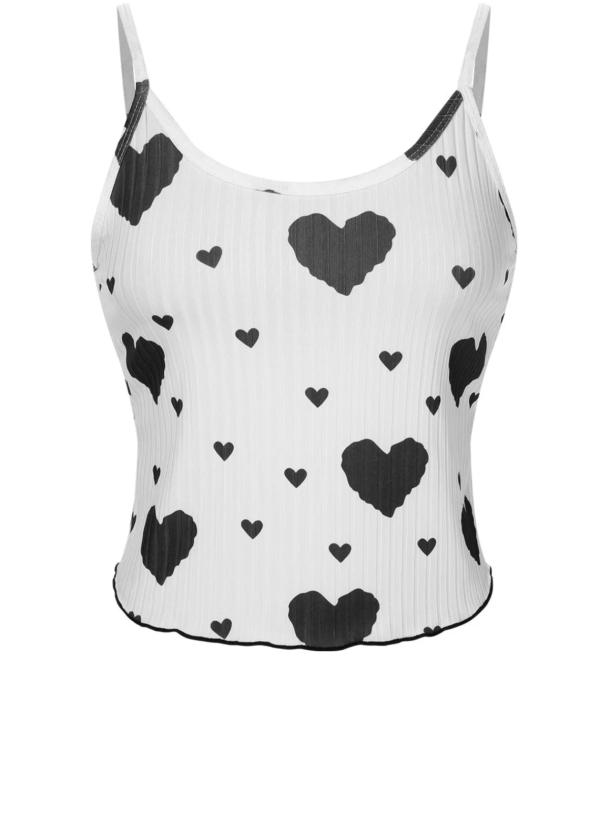 Best Retro Stage 1970s Hearts Knit Spaghetti Strap Pajamas