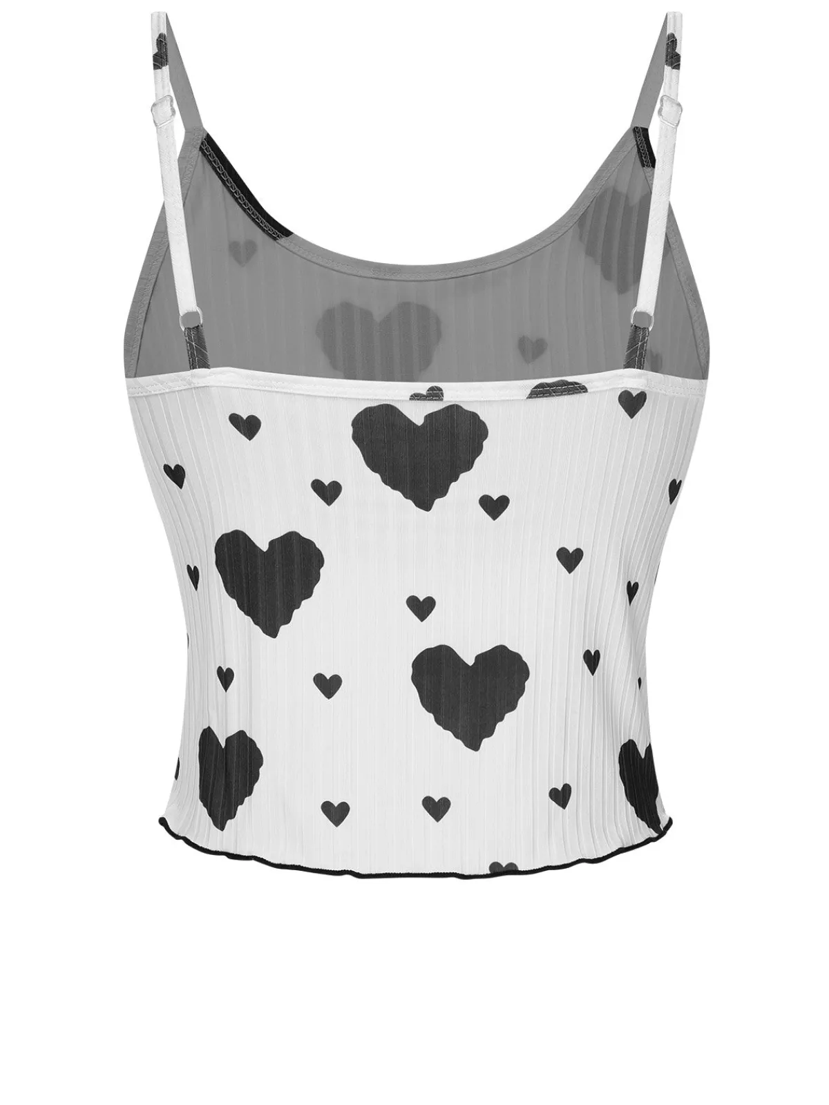 Best Retro Stage 1970s Hearts Knit Spaghetti Strap Pajamas