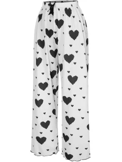 Best Retro Stage 1970s Hearts Knit Spaghetti Strap Pajamas