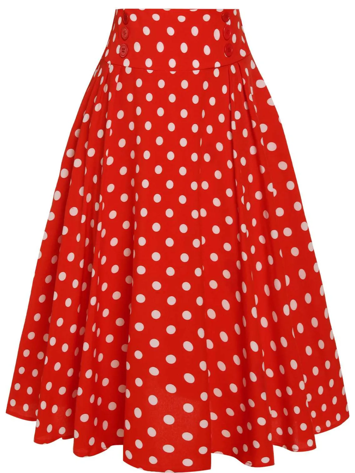 Best Retro Stage 1930s High Waist Contrast Polka Dots Skirt