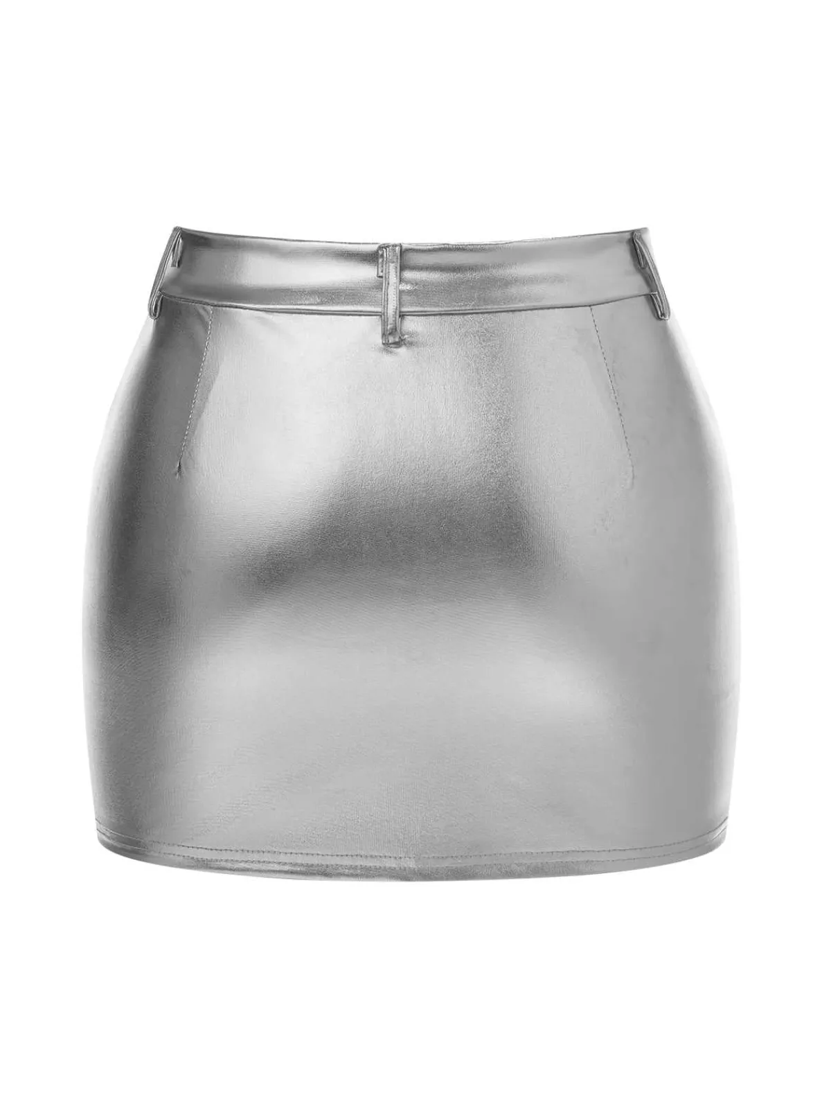 Discount Retro Stage 1960s High Waist Shiny Metallic Mini Skirt