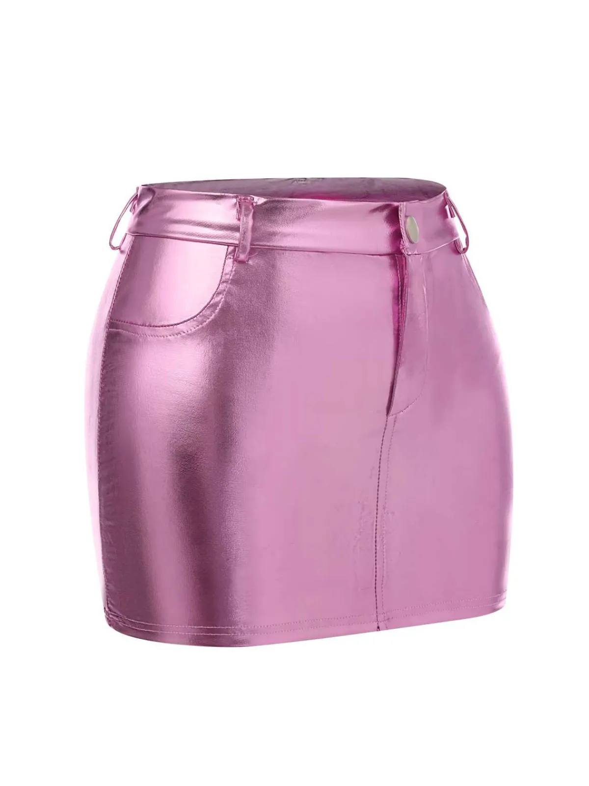 Discount Retro Stage 1960s High Waist Shiny Metallic Mini Skirt