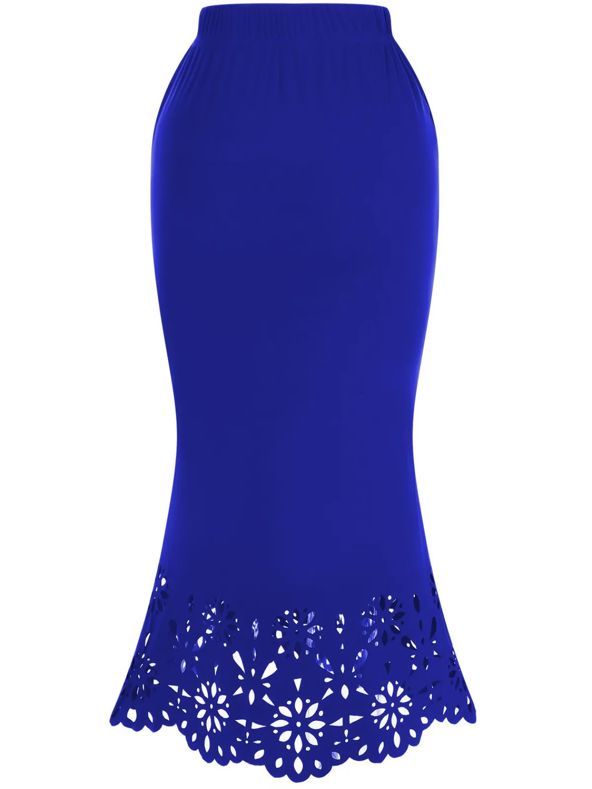 Best Retro Stage 1930s Hollow Out Solid Fishtail Skirt